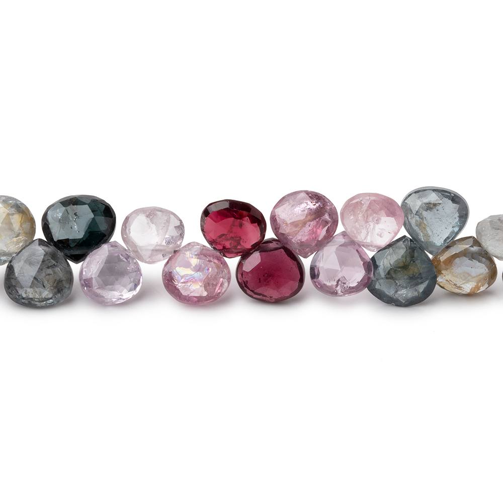 5-6mm Multi Color Spinel Faceted Heart Beads 8 inch 64 pieces
