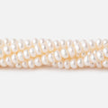 5-6mm Off White Center Drilled Button Freshwater Pearls 16 inch 144 pieces