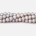 5-6mm Silver Off Round Freshwater Pearls 16 inch 78 Beads