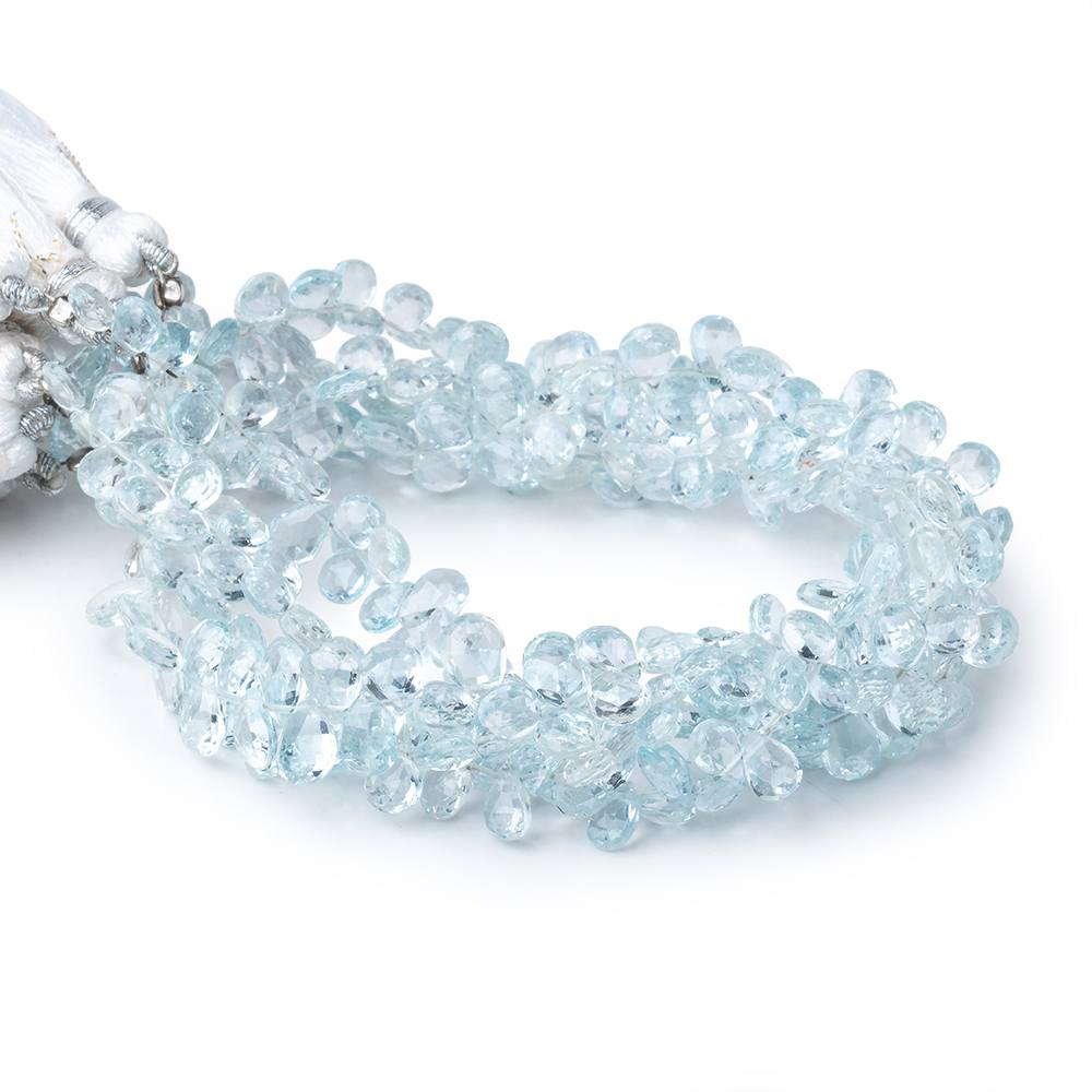 5-6mm Sky Blue Topaz Faceted Pear Beads 8 inch 76 pieces AA