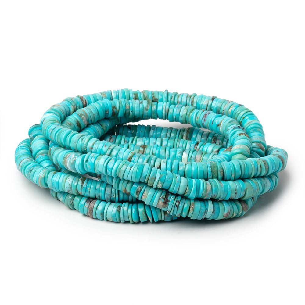 6mm Sleeping Beauty Turquoise Plain Heishi Beads 15 inch 266 pieces