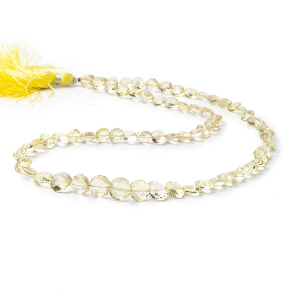 5-7mm Lemon Quartz Faceted Coin Beads 16 inch 67 pieces