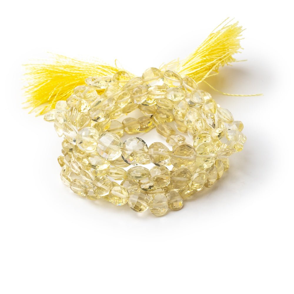 5-7mm Lemon Quartz Faceted Coin Beads 16 inch 67 pieces