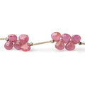 7mm Ruby Faceted Heart Beads 8 inch 35 pieces