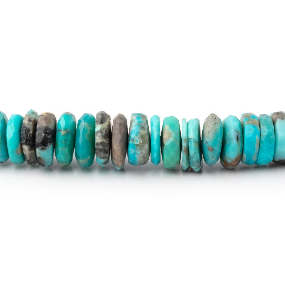 5-7mm Sleeping Beauty Turquoise Faceted Heishi Beads 16 inch 205 pieces AA