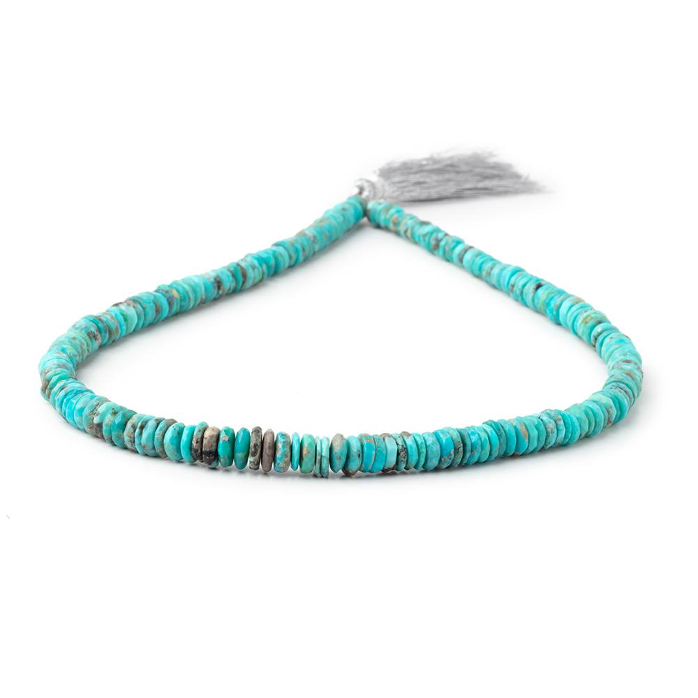 5-7mm Sleeping Beauty Turquoise Faceted Heishi Beads 16 inch 205 pieces AA