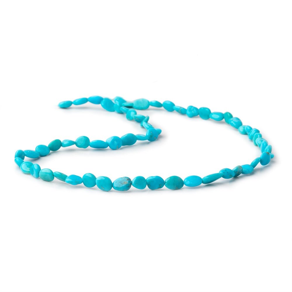 5-7mm Sleeping Beauty Turquoise Plain Nugget Beads 13 inch 59 pieces