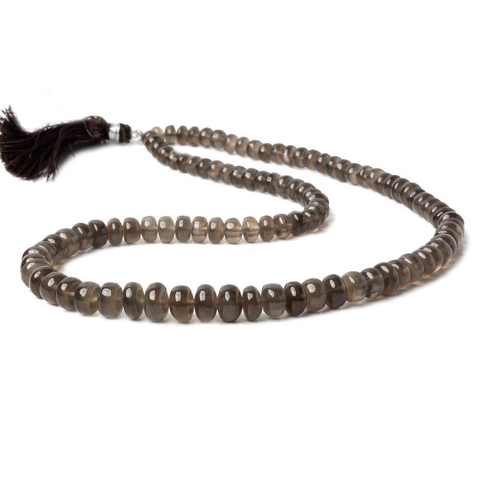 5-8.5mm Warm Platinum Moonstone plain rondelles 16 inches 100 beads