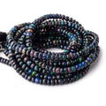 5-8mm Ethiopian Wollo Black Opal faceted rondelles 16 inch 110 pieces AA