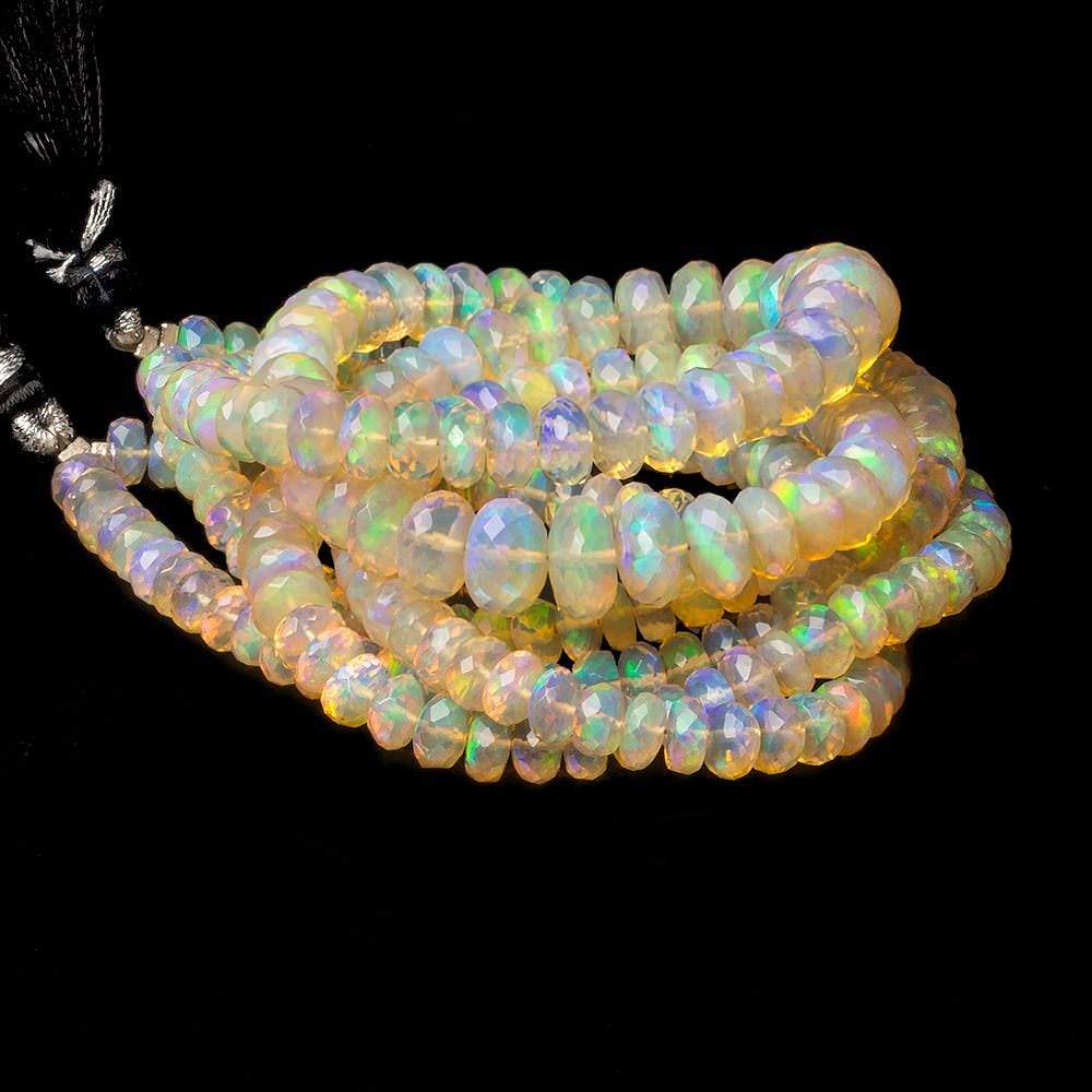 5-9mm Golden Ethiopian Opal faceted rondelle beads 16 inch 132 pieces