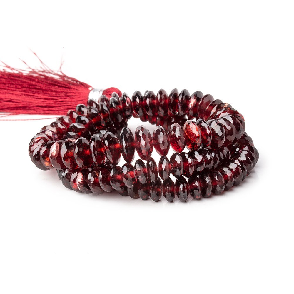 5-9mm Mozambique Garnet German Faceted Rondelle Beads 16 inch 133 pieces AA