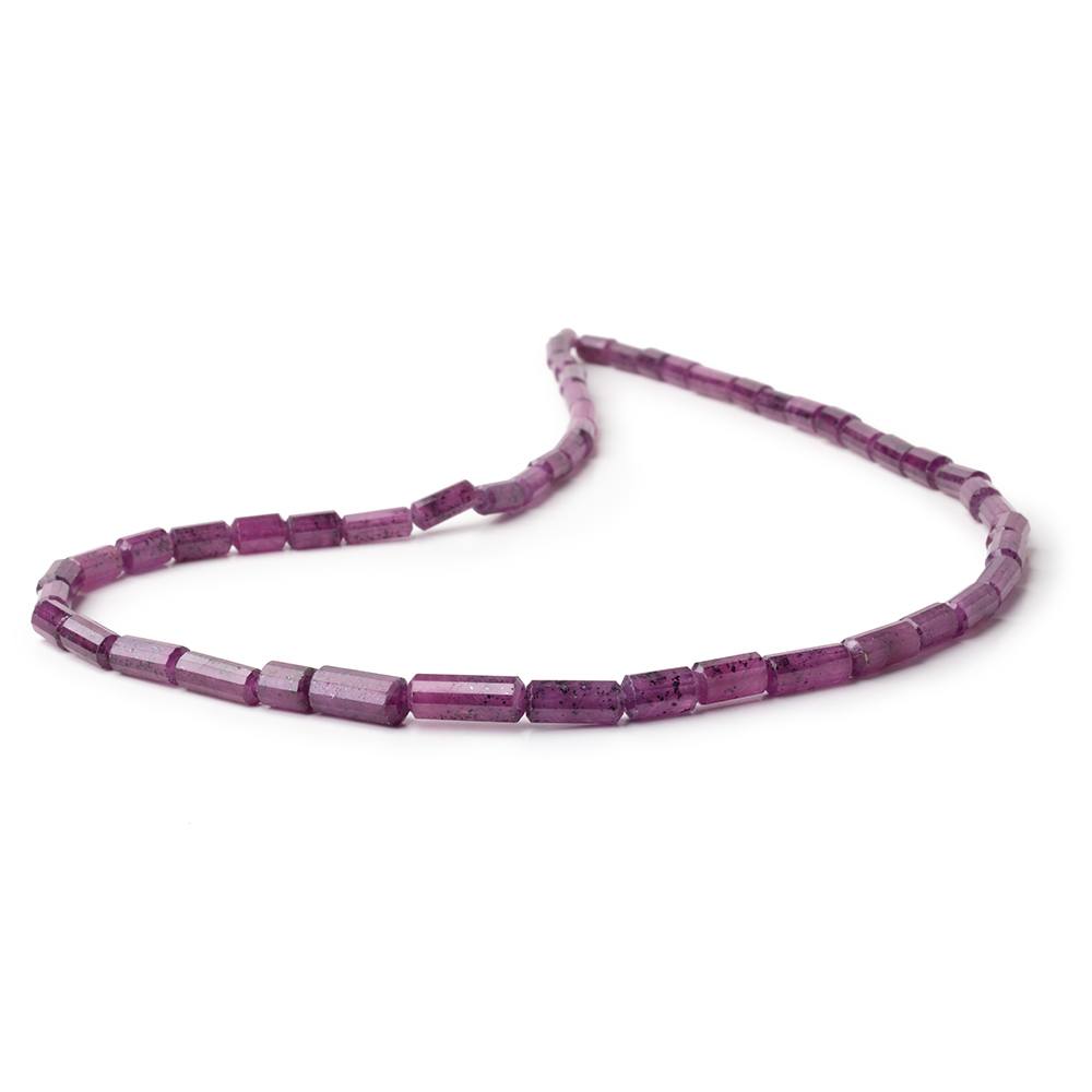 5-11mm Ruby Faceted Tube Beads 16 inch 52 pieces AA