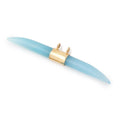 50x5mm Vermeil Bezel Seafoam Chalcedony Horn Connector 1 Focal piece