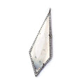 51x18mm Black Gold Bezel CZ & Dendritic Opal Modified Faceted Point Pendant 1 focal bead