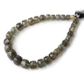 5.5-10.5mm Moss Aquamarine Faceted Cube Beads 8.5 inch 30 pieces