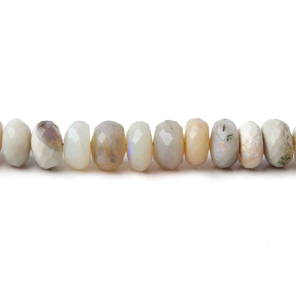 5.5-6.5mm Beige Grey Australian Opal faceted rondelles 18 inch 130 beads