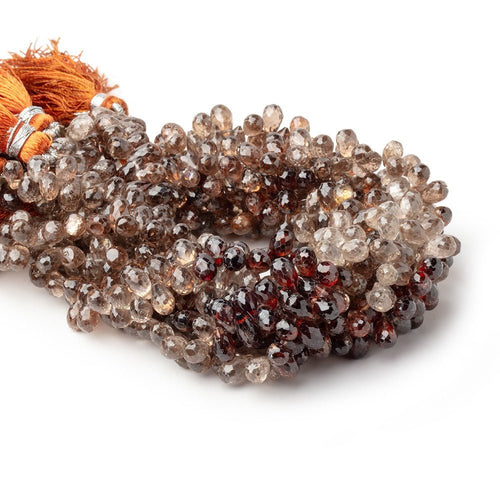 5.5-6.5mm Multi Color Zircon Faceted Tear Drop Briolette 8 inch 84 Beads