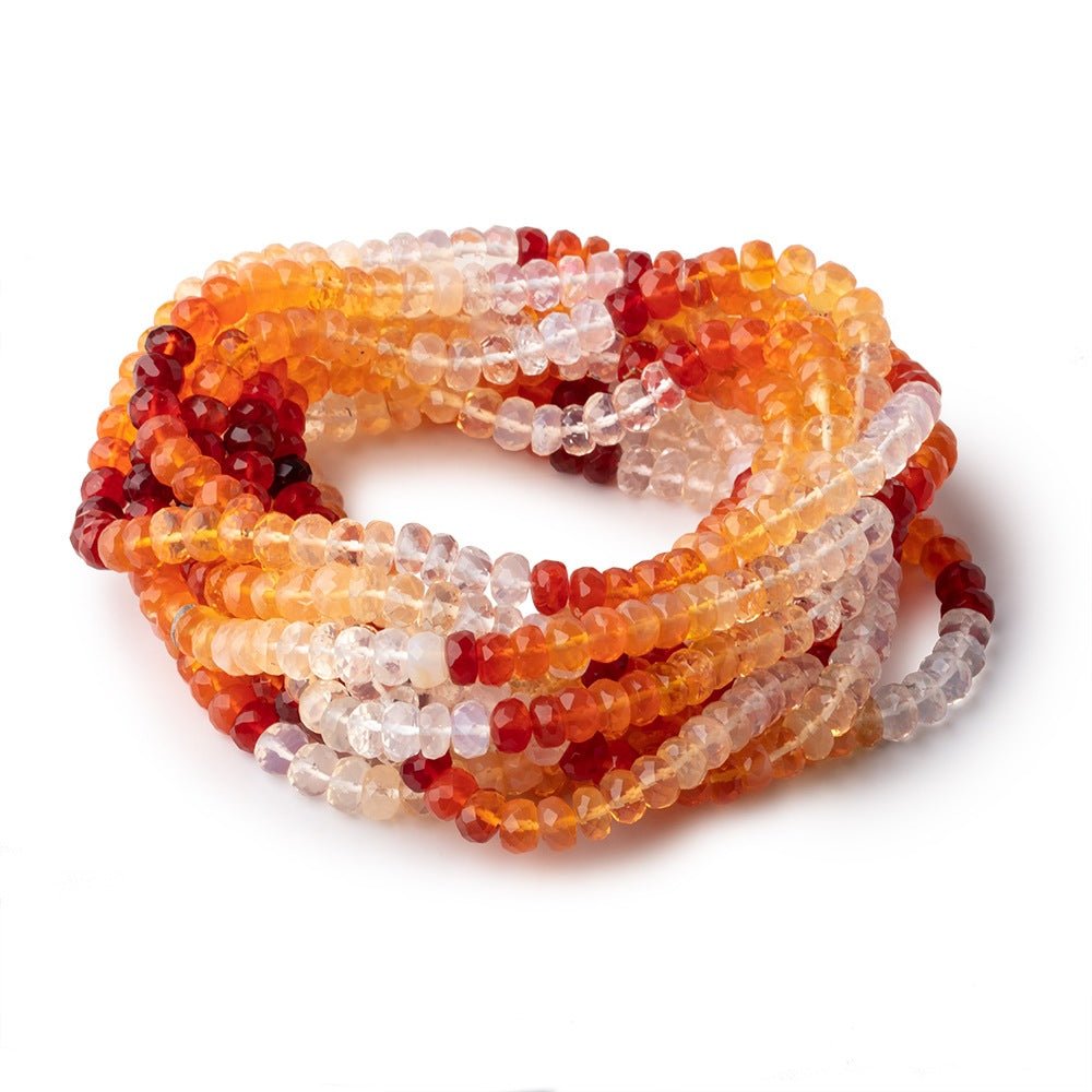 5.5mm Fire Opal Faceted Rondelle Beads 16 inch 115 pieces