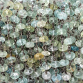 5.5mm Multi Color Beryl Plain Rondelles on Black Gold over Sterling Silver Chain