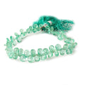 5.5x4-8x5mm Emerald Faceted Pear Beads 8 inch 70 pieces AA