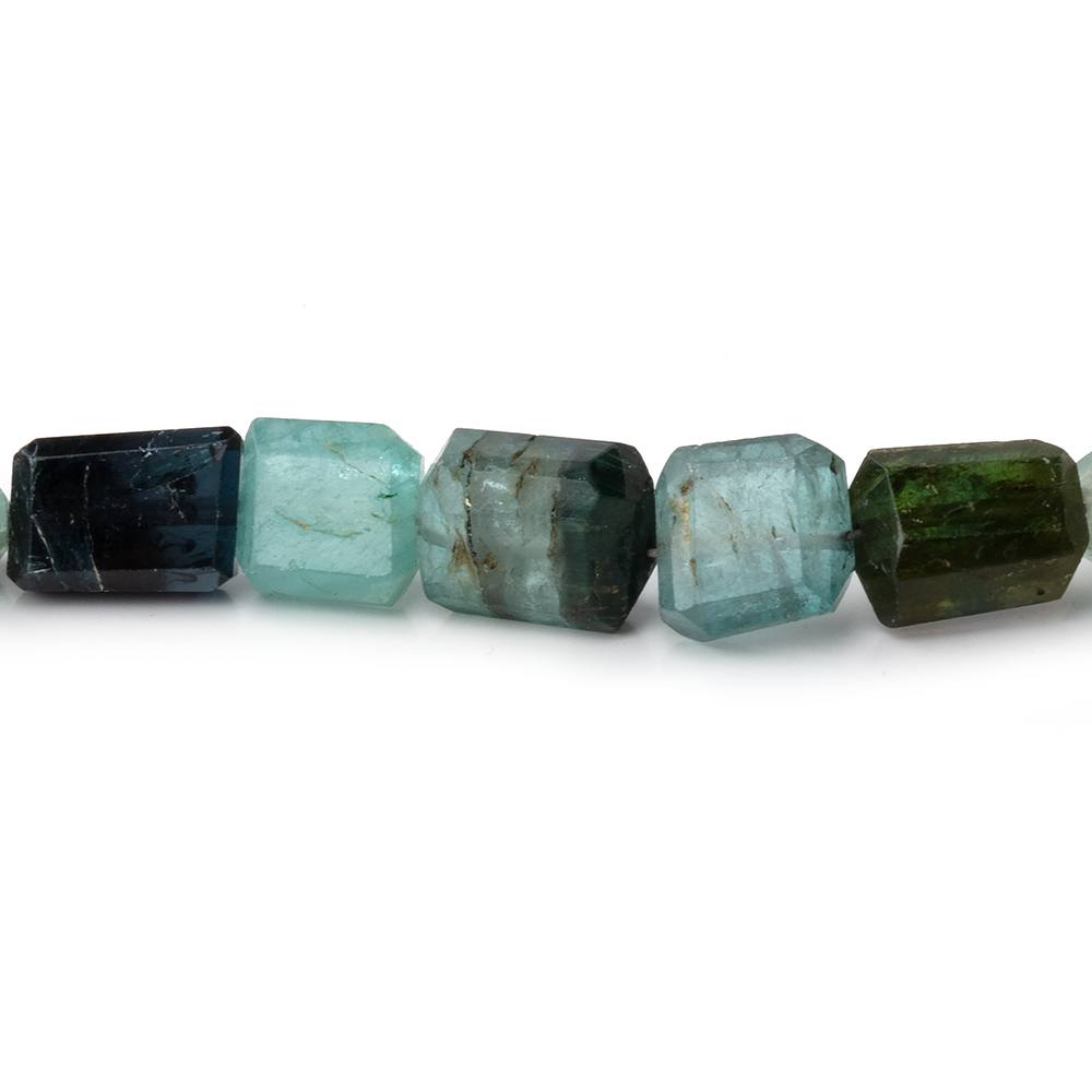 5.5x5-12x6mm Indicolite Tourmaline Faceted Rectangles 16 inch 57 Beads