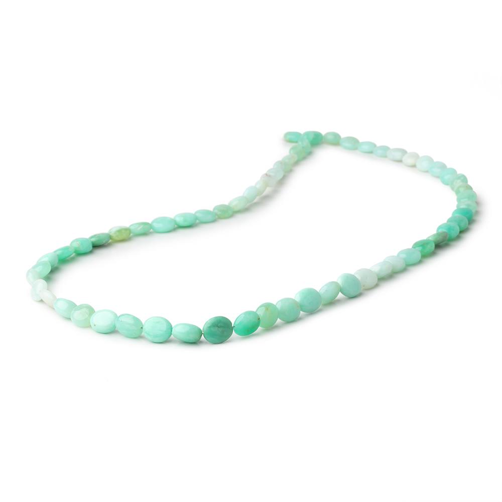 5.5x5-8x7mm Tanzanian Green Opal Plain Oval Beads 17.5 inch 62 pieces