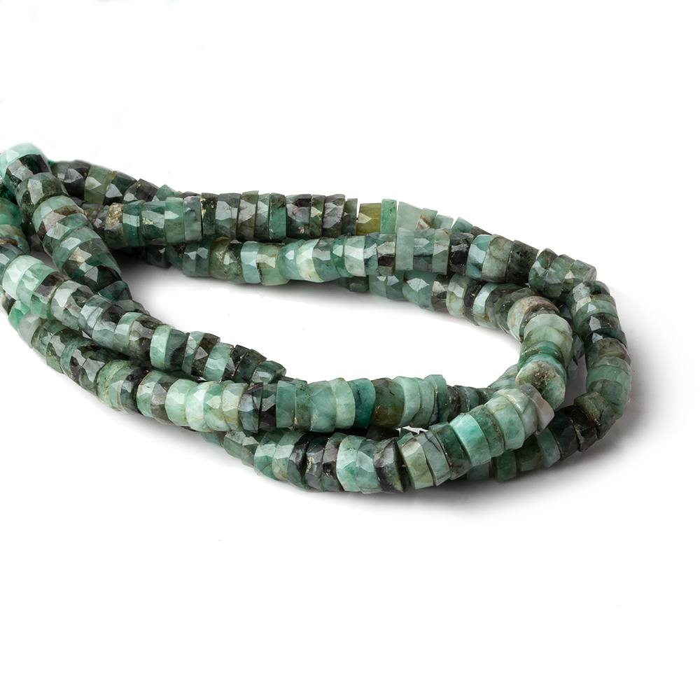 5mm - 6mm Brazilian Emerald Faceted Heshi Beads 8 inch 85 pieces