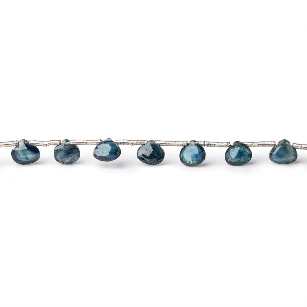 5mm Blue Sapphire Faceted Heart Beads 5.75 inch 19 pieces