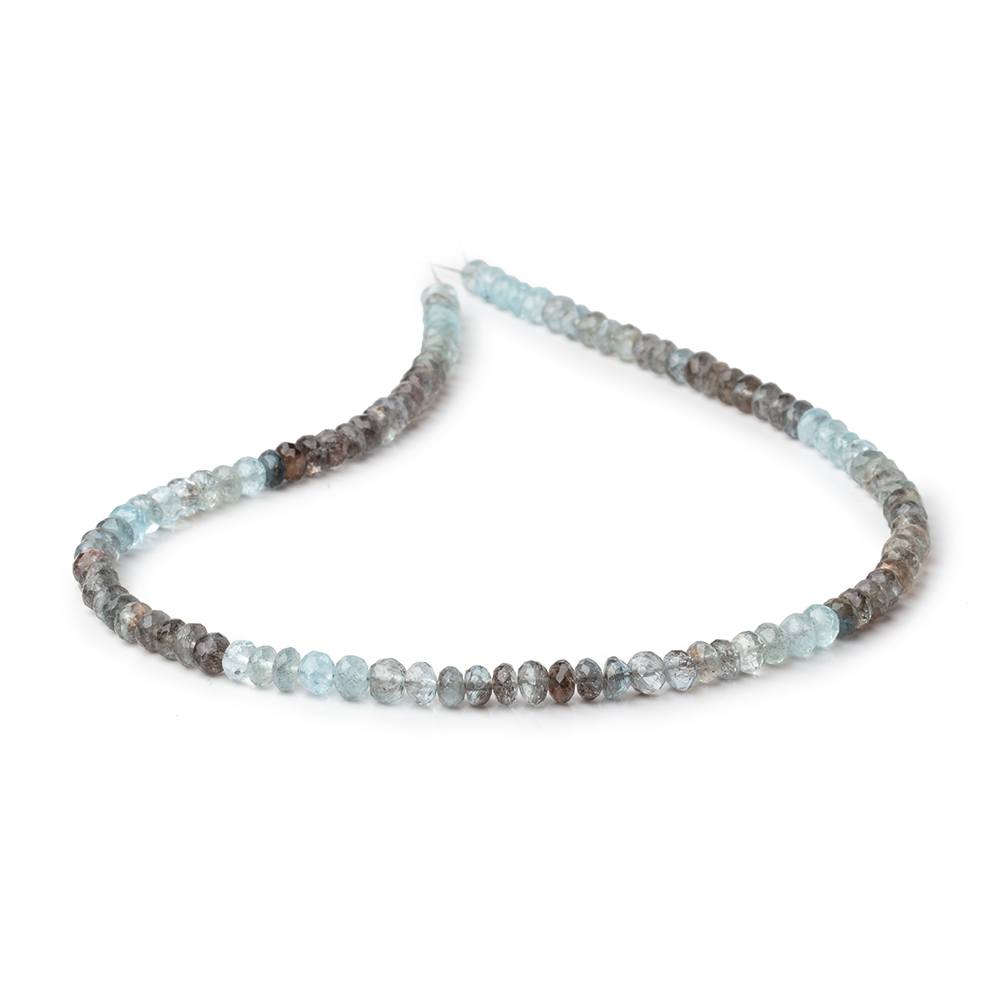 5mm Copper Moss Aquamarine Faceted Rondelle Beads 14 inch 100 pieces AA