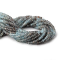 5mm Copper Moss Aquamarine Faceted Rondelle Beads 14 inch 100 pieces AA