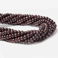 5mm Eggplant Center Drilled Button Freshwater Pearls 16 inch 120 pieces