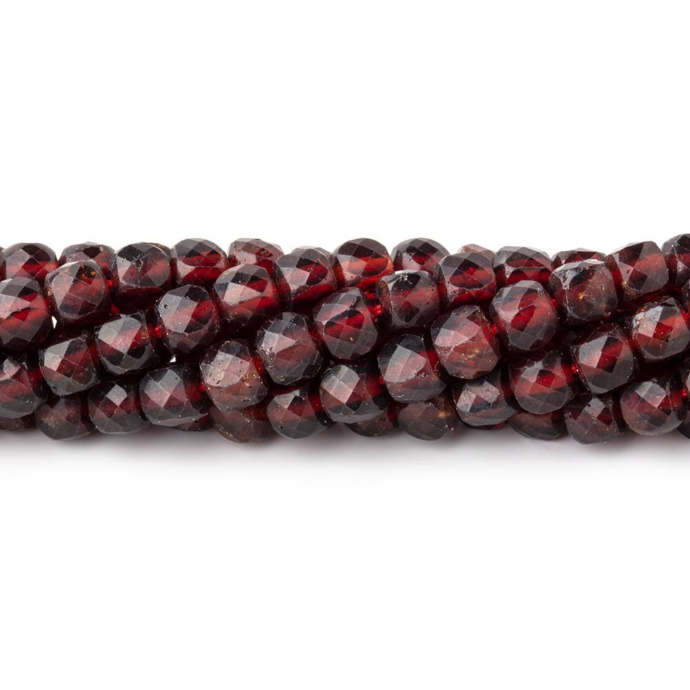 5mm Garnet Micro Faceted Cube Beads 12 inch 70 pieces