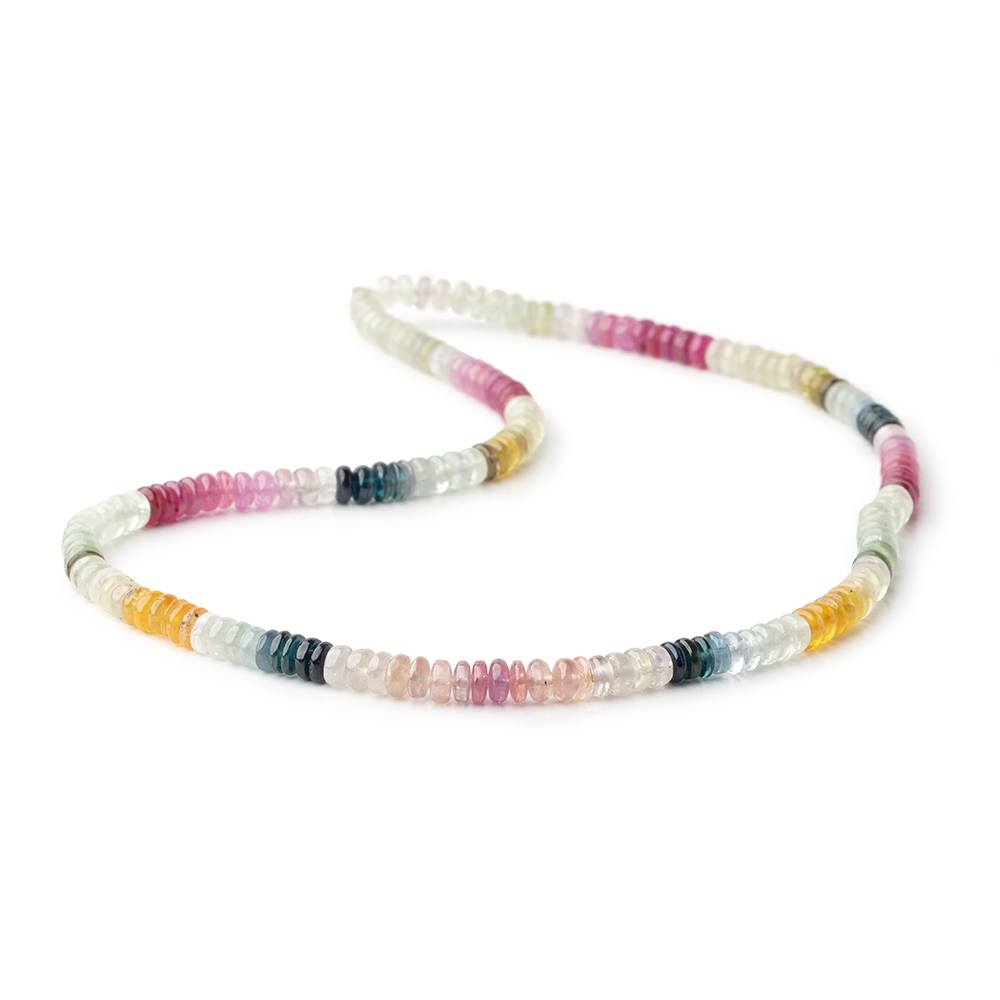 5mm Multi Color Madagascar Sapphire Plain Rondelle 16 inch 172 Beads AA