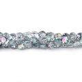 6mm Mystic Grey Topaz Faceted Coin Beads 8 inch 41 pieces