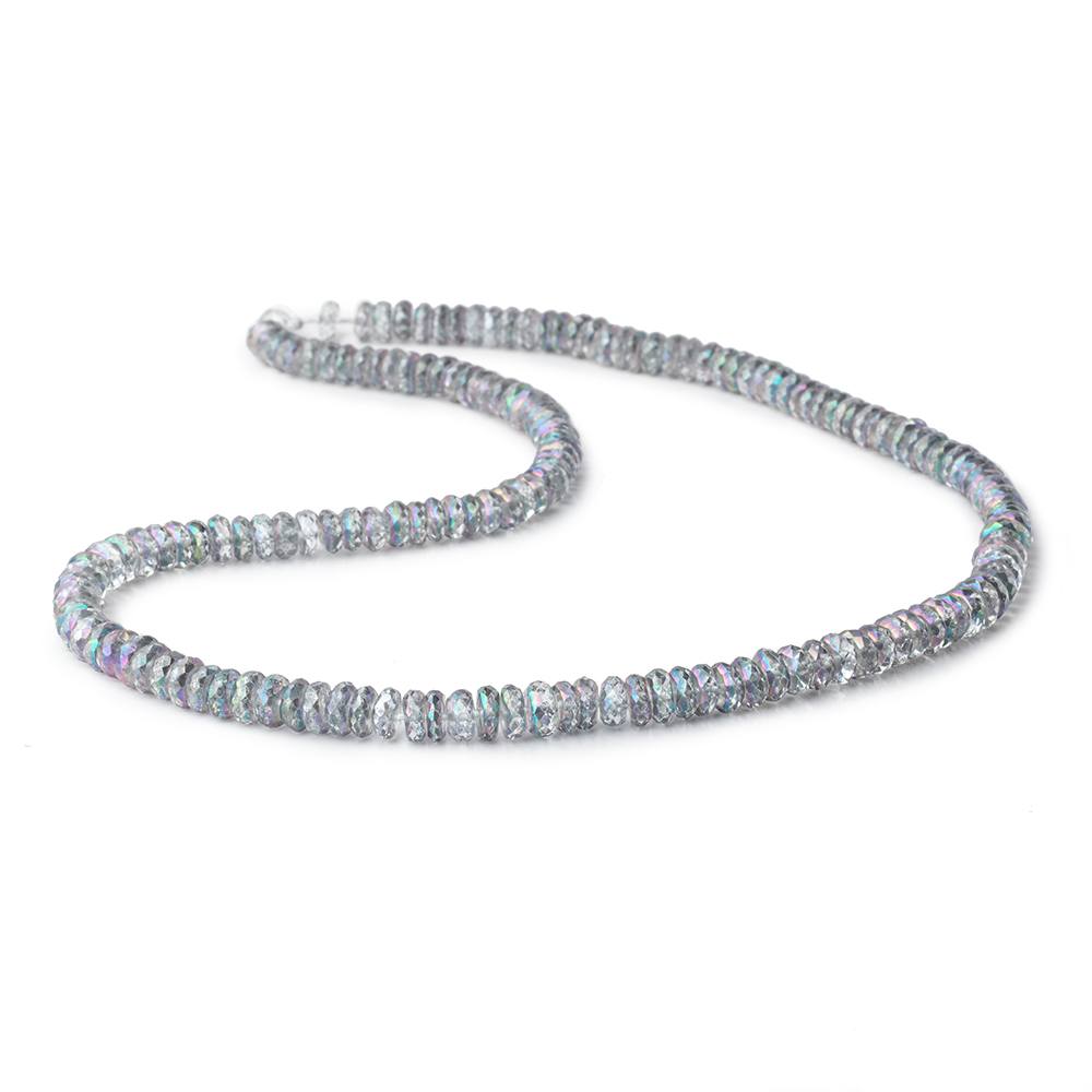 5mm Mystic Grey Topaz Faceted Rondelle Beads 16 inch 166 pieces