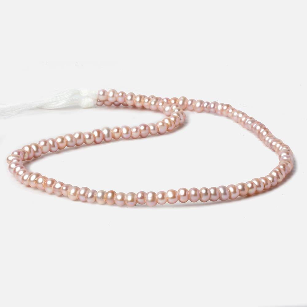 5mm Rose Pink Off Round 2.5mm Large Hole Pearls 15 inch 100 pieces
