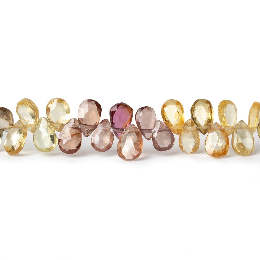 5x3-6x3mm Multi Color Zircon faceted pear briolettes 8 inch 85 beads AAA