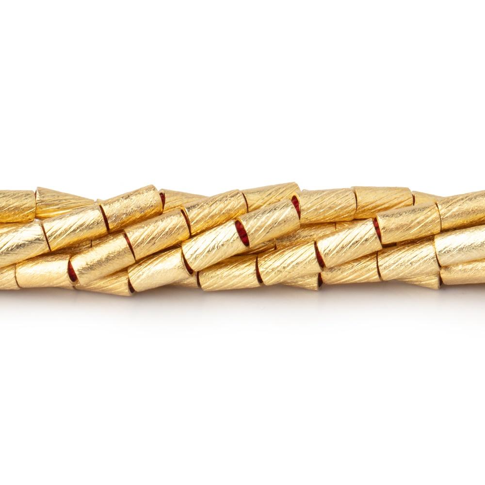 5x3mm Brushed Tube Beads 8 inch 37 pieces