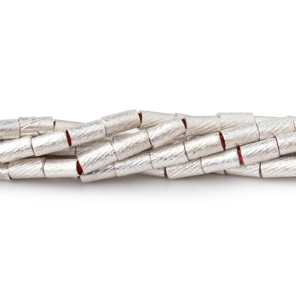 5x3mm Brushed Tube Beads 8 inch 37 pieces
