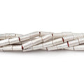 5x3mm Brushed Tube Beads 8 inch 37 pieces