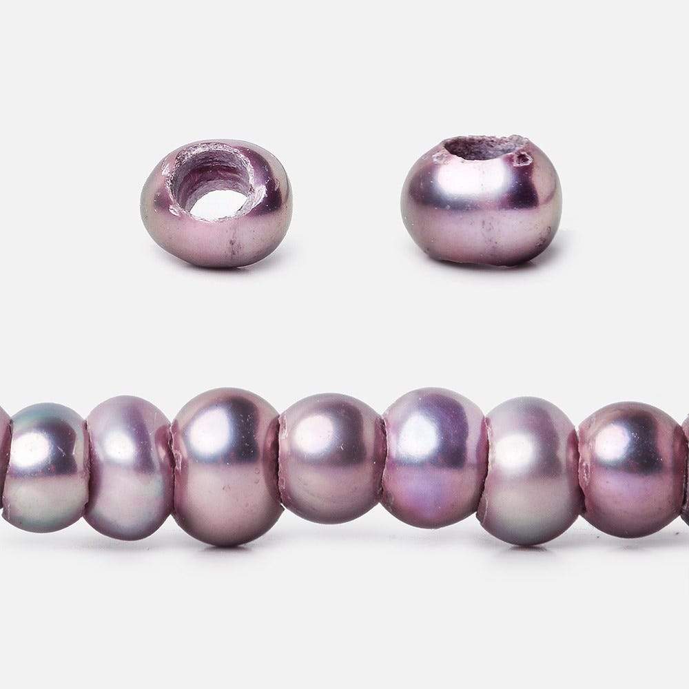 5x3mm MultiColor Purple Berry Off Round 2.5mm Large Hole Pearls 15 inch 120 pieces