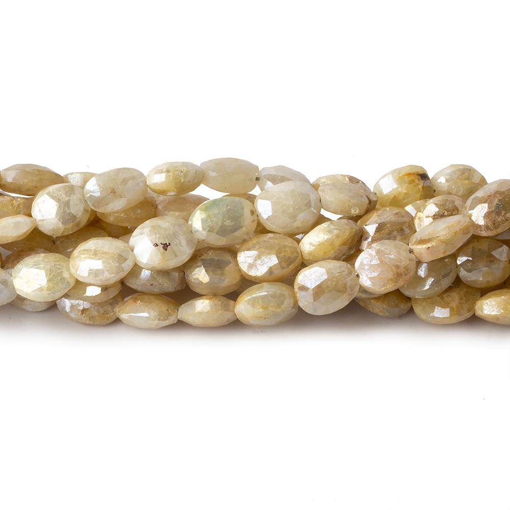 5x4-6x5mm Silverite Yellow Sapphire straight drilled faceted ovals 15 inch 69 beads