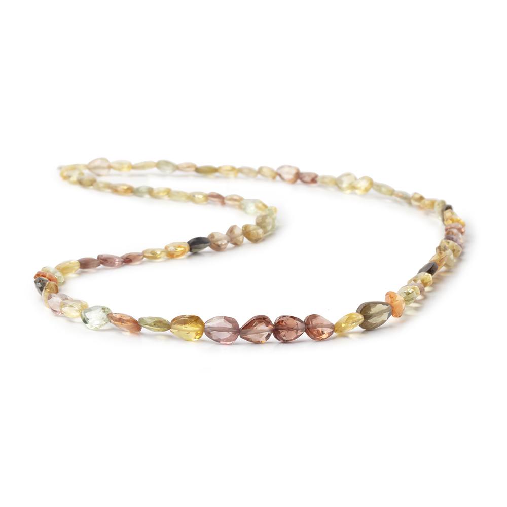5x4-7x5mm Multi Color Golden Zircon Faceted Pear 16 inch 70 Beads AA