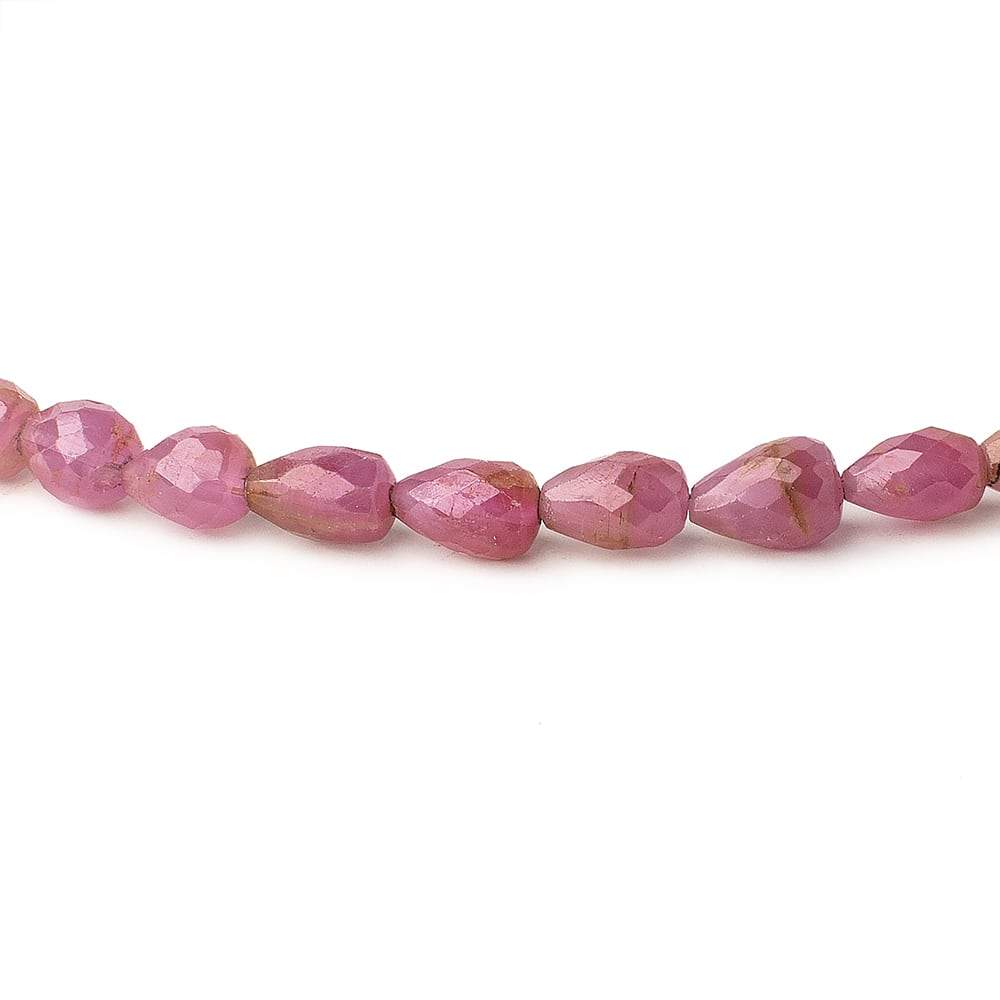 5x4-7x5mm Ruby Straight drilled Tear Drop Beads 12 inch 49 pieces