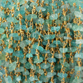 5x4-8x4mm Matte Pool Blue Apatite Chips Gold plated Chain by the foot 35 pieces