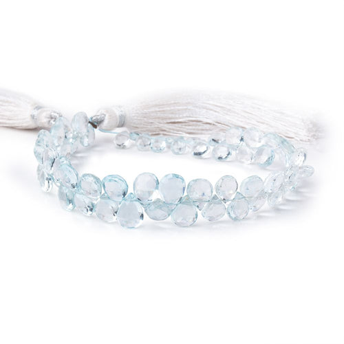 5x4-8x6mm Sky Blue Topaz Faceted Hearts and Pears 8 inch 58 Beads AA
