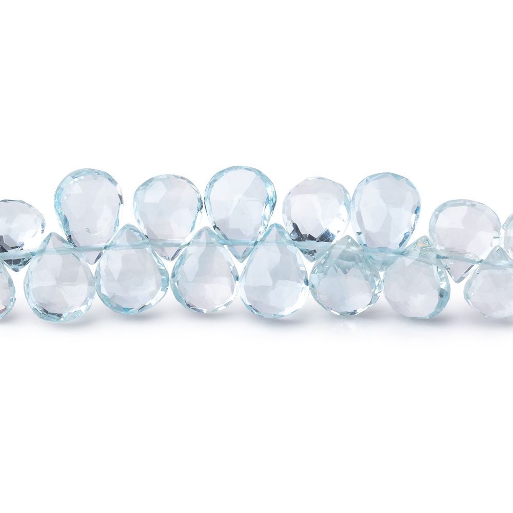 5x4-8x6mm Sky Blue Topaz Faceted Hearts and Pears 8 inch 58 Beads AA