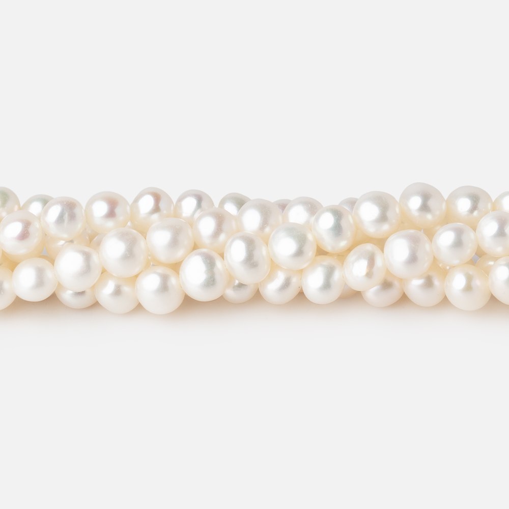 5x4mm Creamy White Baroque Freshwater Pearls 16 inch 88 Beads AAA
