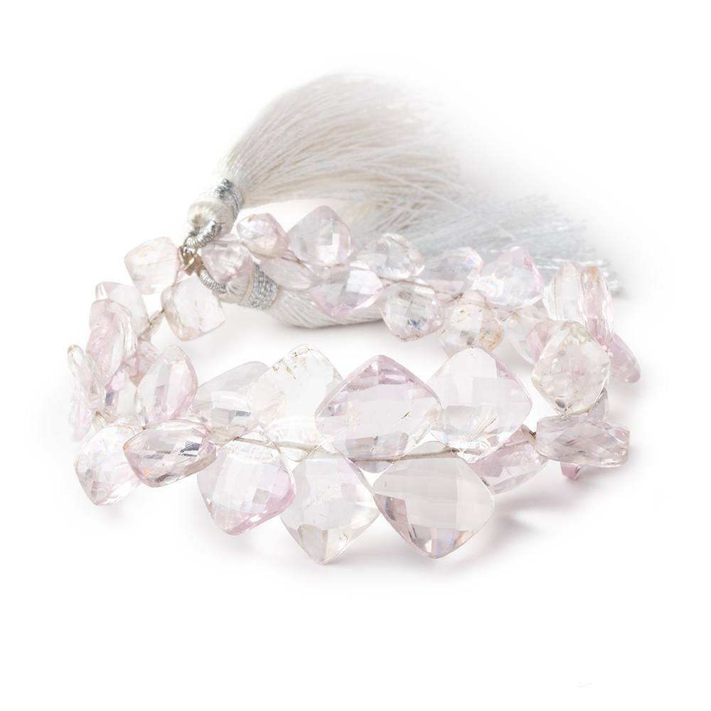5x5-11x11mm Kunzite faceted pillow beads 6.5 inch 40 pieces