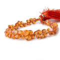 5x5-9x9mm Mandarin Spessartite Garnet heart briolette beads 8 inch 65 pieces